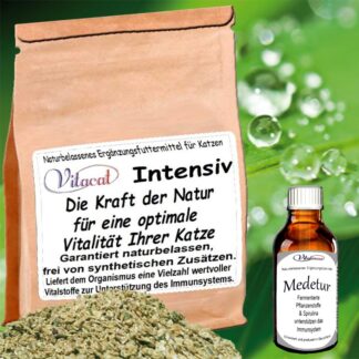 Medetur & Vitacat Intensiv mit Heilpflanzen Hintergrund