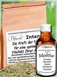 Medetur & Vitacat Intensiv mit Heilpflanzen Hintergrund